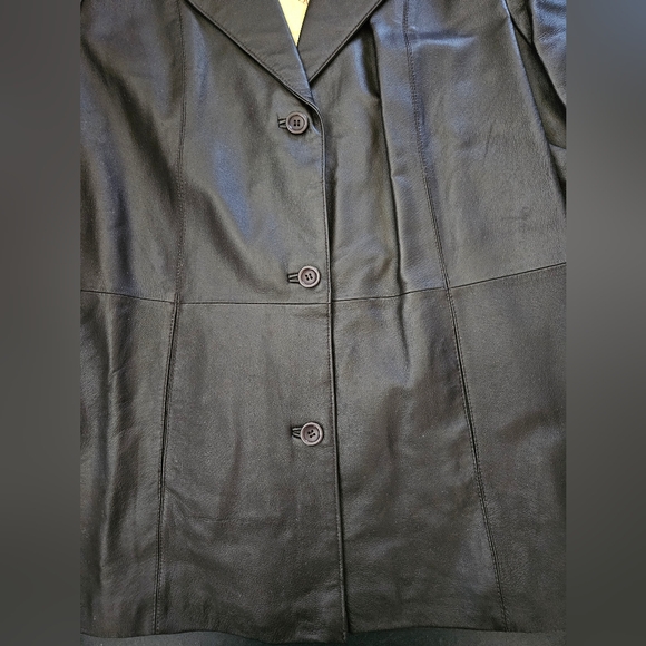 NWT - Leather Dialogue Black 3 Button Jacket - Size 1X - Picture 7 of 9